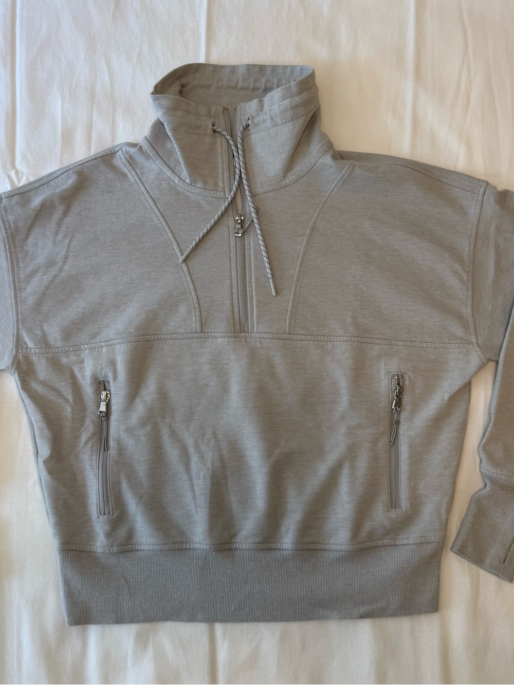 Old Navy Men's Light Gray Zip-Up Pullover Sweater